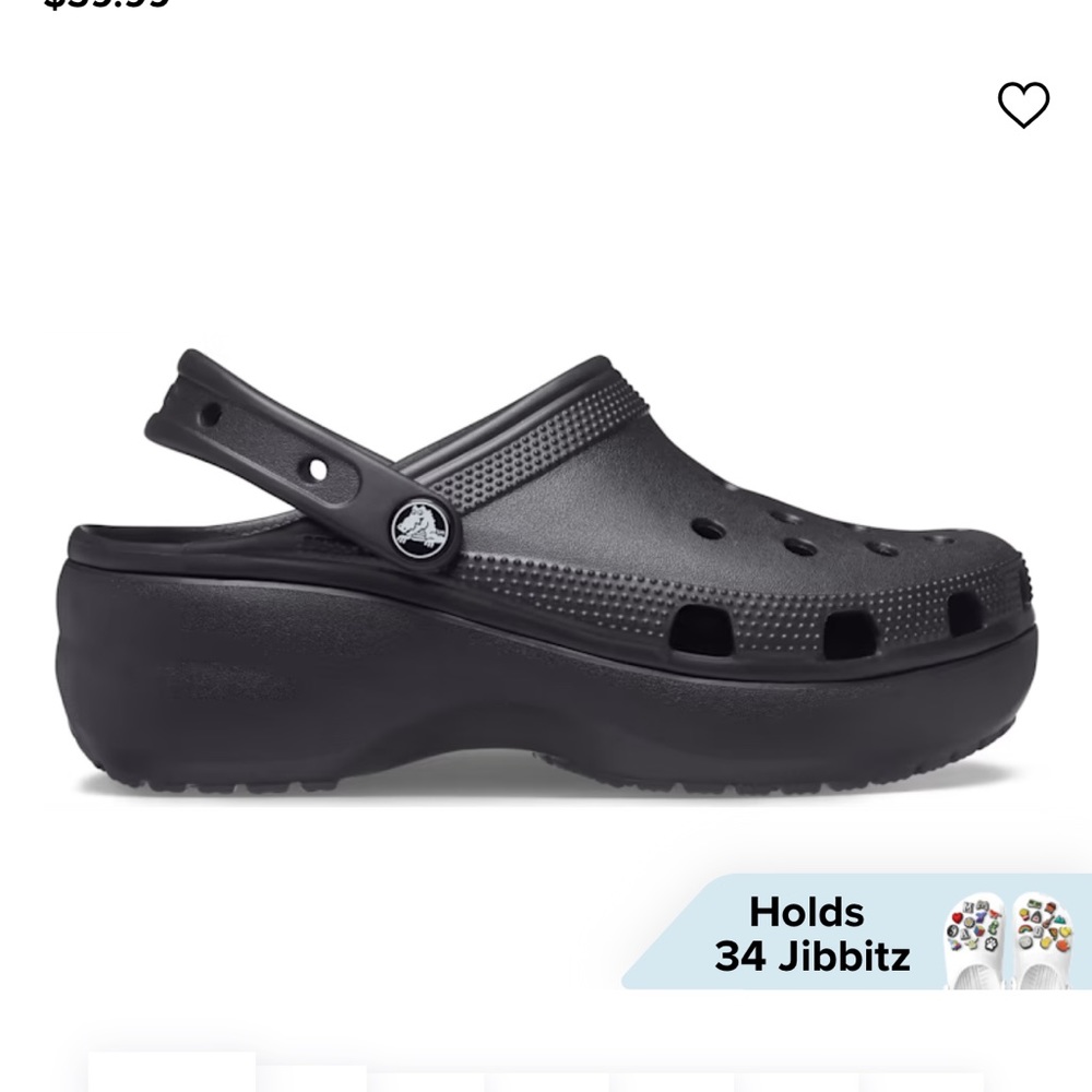 NEW CROCS Women's Classic Platform Clog in Black Size 9